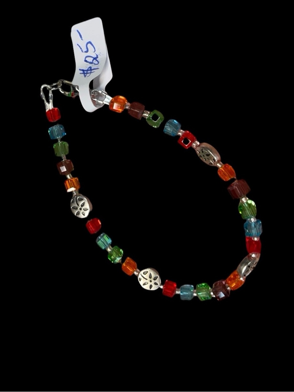 Handmade Rainbow Cube Shaped Square Bracelet